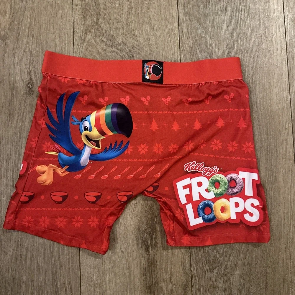 Mens CRAZY BOXER Kelloggs Fruit Loops Cereal Holiday‎ M Medium Underwear 32-34